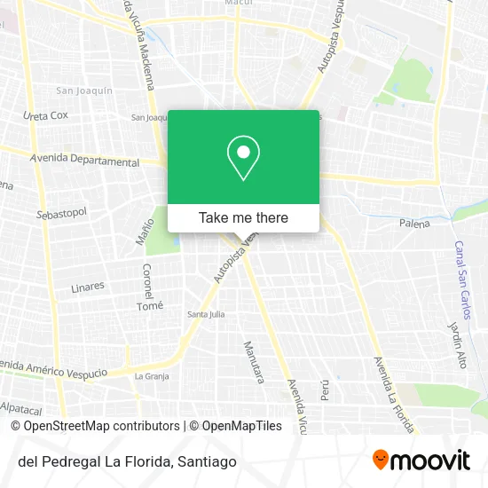 del Pedregal La Florida map
