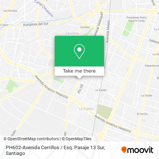 Mapa de PH602-Avenida Cerrillos / Esq. Pasaje 13 Sur