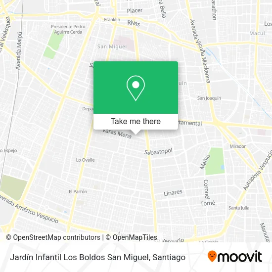 Jardín Infantil Los Boldos San Miguel map