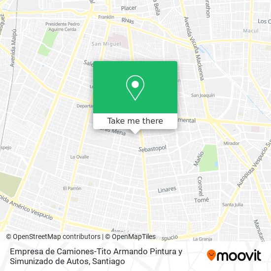 Mapa de Empresa de Camiones-Tito Armando Pintura y Simunizado de Autos