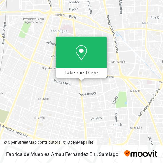 Mapa de Fabrica de Muebles Arnau Fernandez Eirl