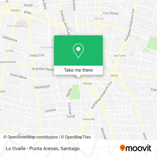Lo Ovalle - Punta Arenas map