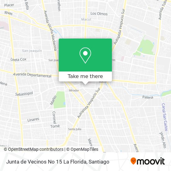 Mapa de Junta de Vecinos No 15 La Florida