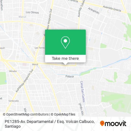 Mapa de PE1285-Av. Departamental / Esq. Volcán Calbuco