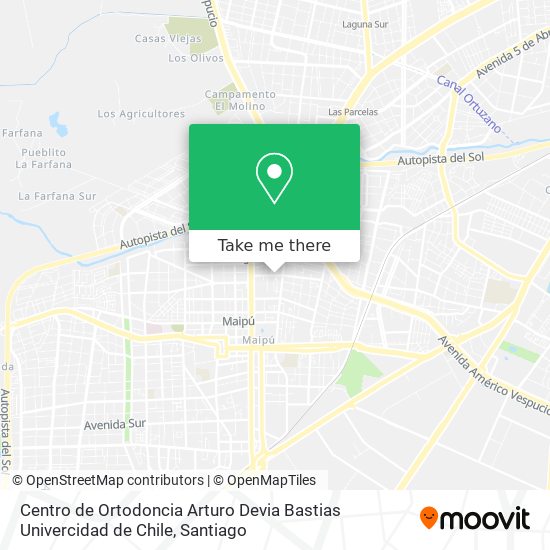 Centro de Ortodoncia Arturo Devia Bastias Univercidad de Chile map