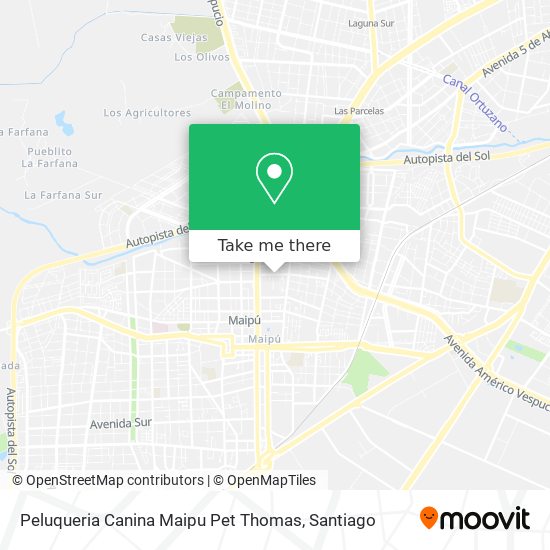 Mapa de Peluqueria Canina Maipu Pet Thomas