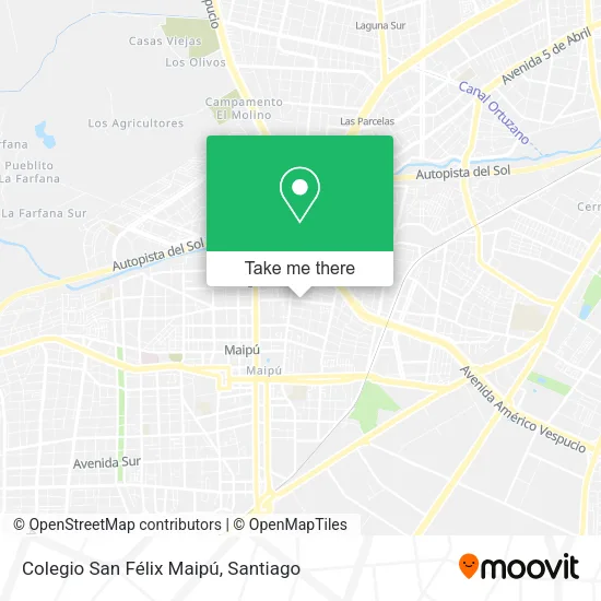 Colegio San Félix Maipú map