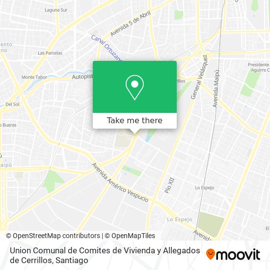 Mapa de Union Comunal de Comites de Vivienda y Allegados de Cerrillos