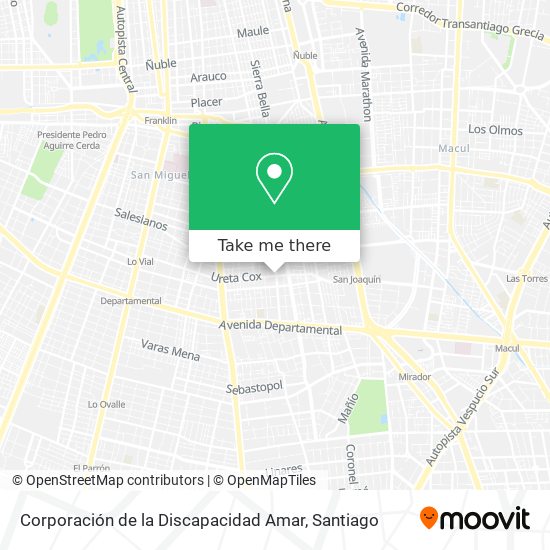 Corporación de la Discapacidad Amar map