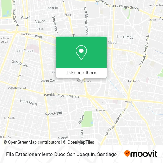 Fila Estacionamiento Duoc San Joaquín map