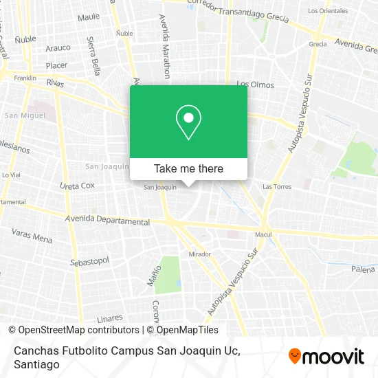 Canchas Futbolito Campus San Joaquin Uc map