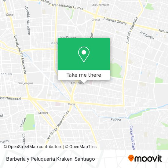 Barbería y Peluquería Kraken map