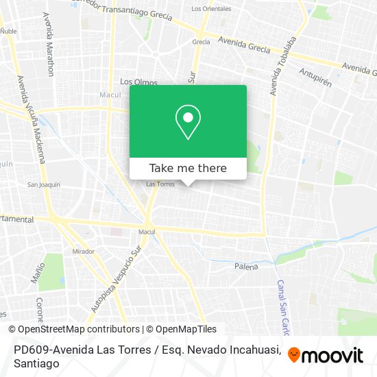 PD609-Avenida Las Torres / Esq. Nevado Incahuasi map