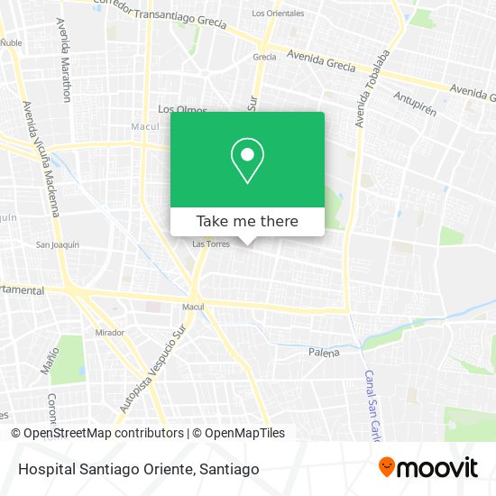 Hospital Santiago Oriente map