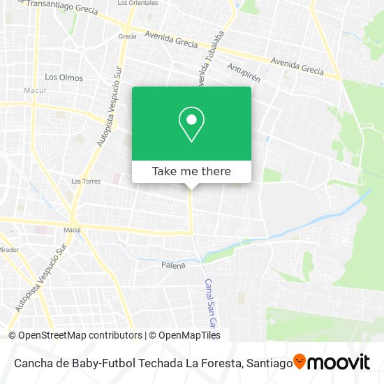 Mapa de Cancha de Baby-Futbol Techada La Foresta