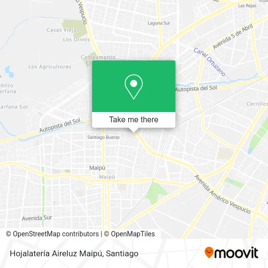 Hojalatería Aireluz Maipú map