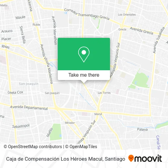 Mapa de Caja de Compensación Los Héroes Macul
