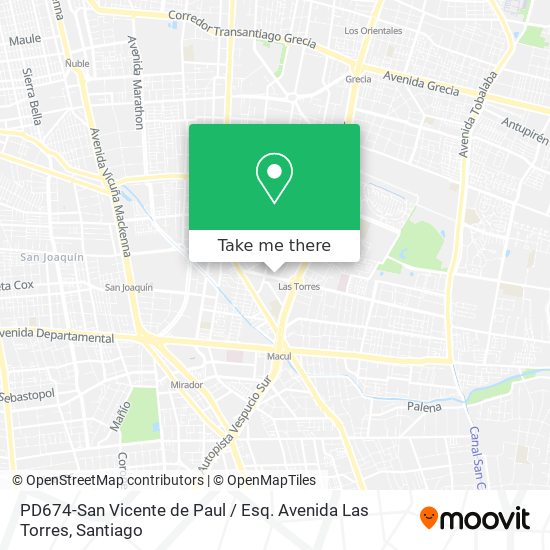 PD674-San Vicente de Paul / Esq. Avenida Las Torres map