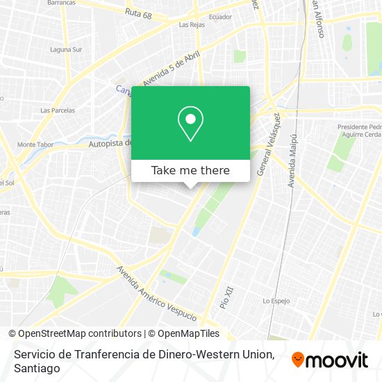 Mapa de Servicio de Tranferencia de Dinero-Western Union