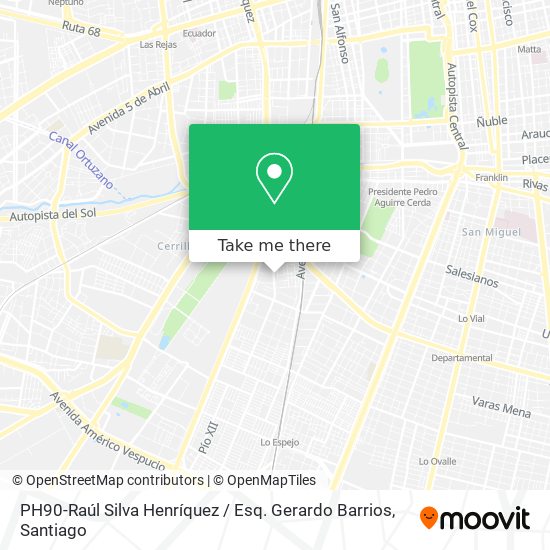 Mapa de PH90-Raúl Silva Henríquez / Esq. Gerardo Barrios