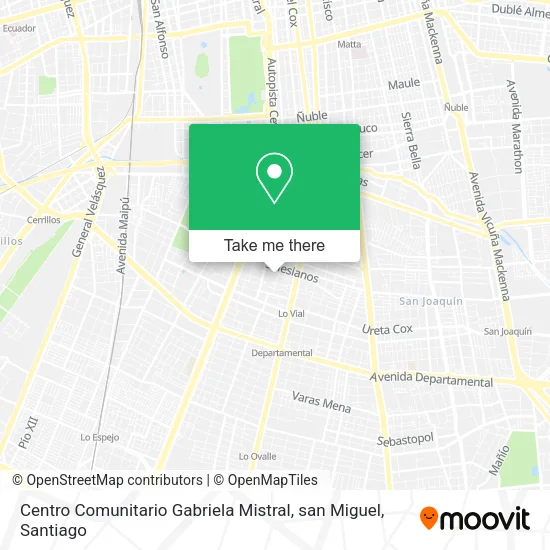 Centro Comunitario Gabriela Mistral, san Miguel map