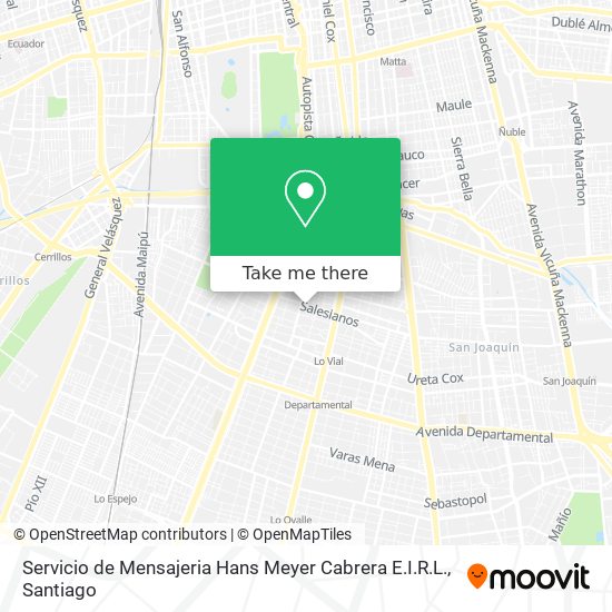 Mapa de Servicio de Mensajeria Hans Meyer Cabrera E.I.R.L.