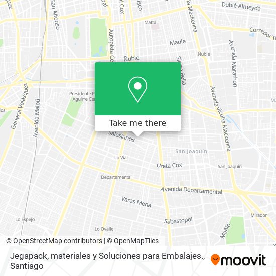 Mapa de Jegapack, materiales y Soluciones para Embalajes.