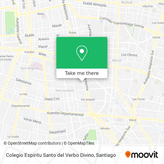 Colegio Espiritu Santo del Verbo Divino map