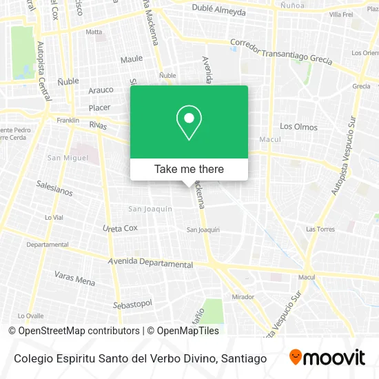 Colegio Espiritu Santo del Verbo Divino map