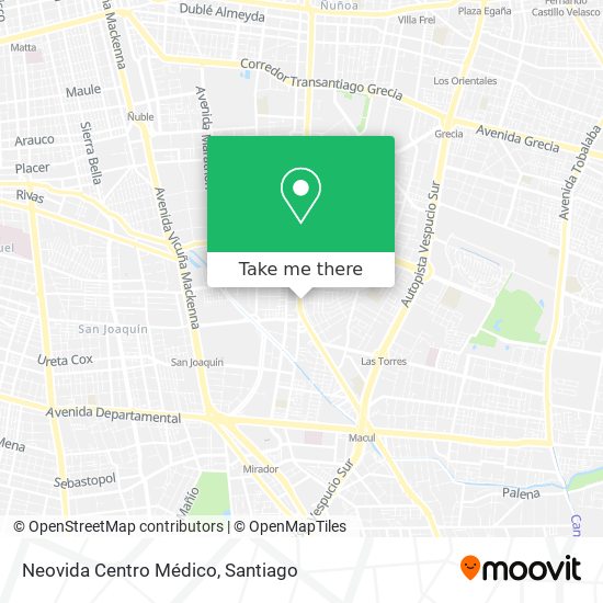 Mapa de Neovida Centro Médico