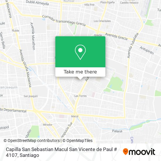 Capilla San Sebastian Macul San Vicente de Paul # 4107 map