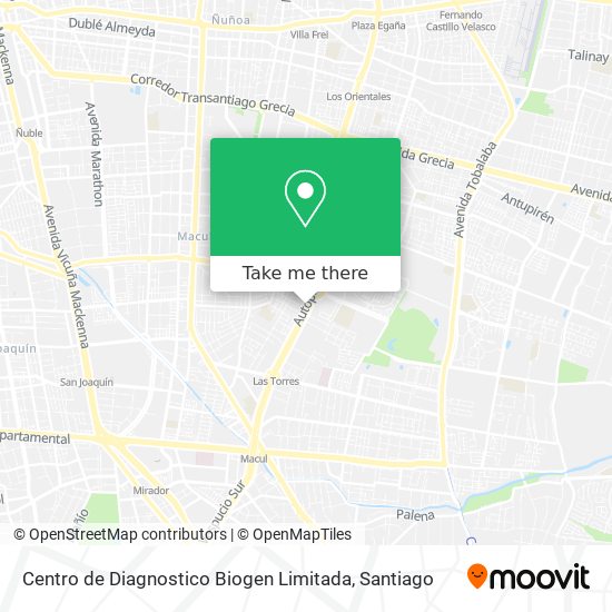 Mapa de Centro de Diagnostico Biogen Limitada