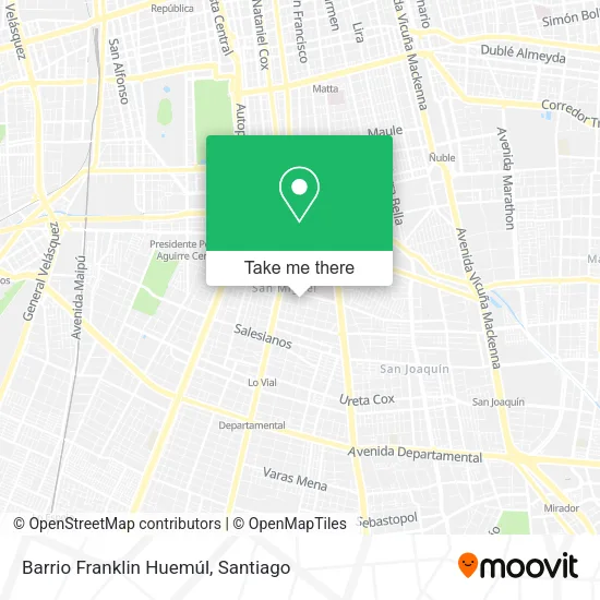 Barrio Franklin Huemúl map
