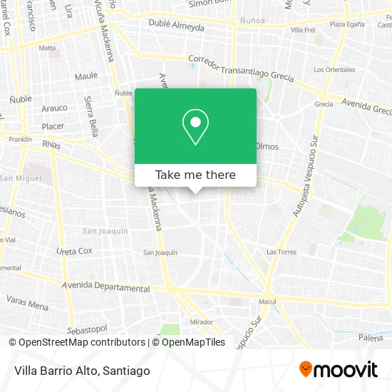 Villa Barrio Alto map