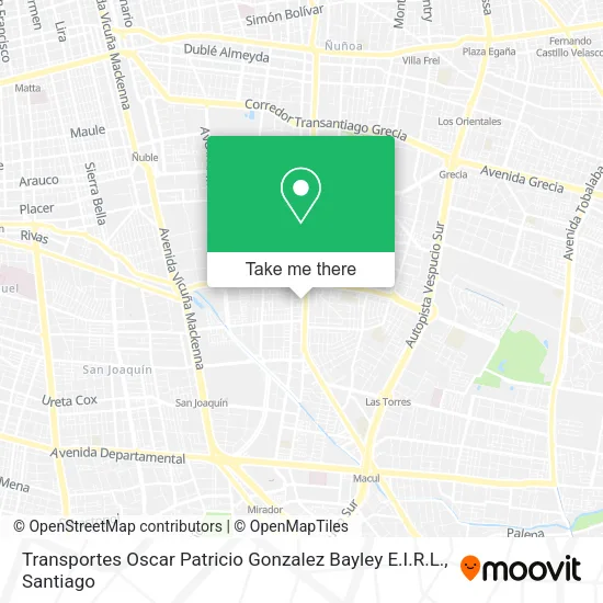 Transportes Oscar Patricio Gonzalez Bayley E.I.R.L. map