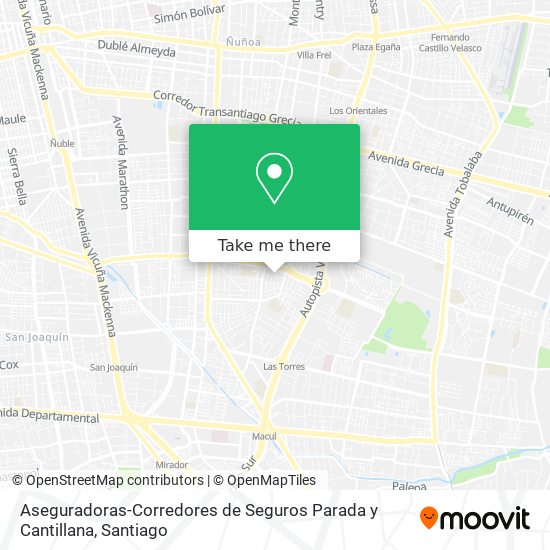 Aseguradoras-Corredores de Seguros Parada y Cantillana map