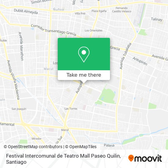 Mapa de Festival Intercomunal de Teatro Mall Paseo Quilin