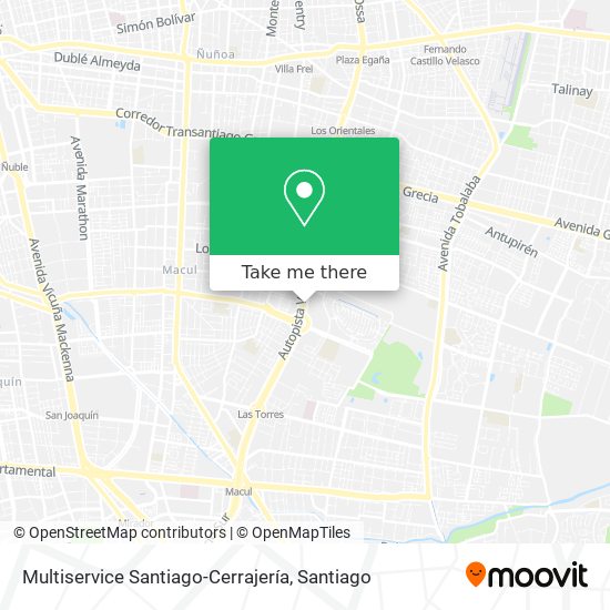 Mapa de Multiservice Santiago-Cerrajería