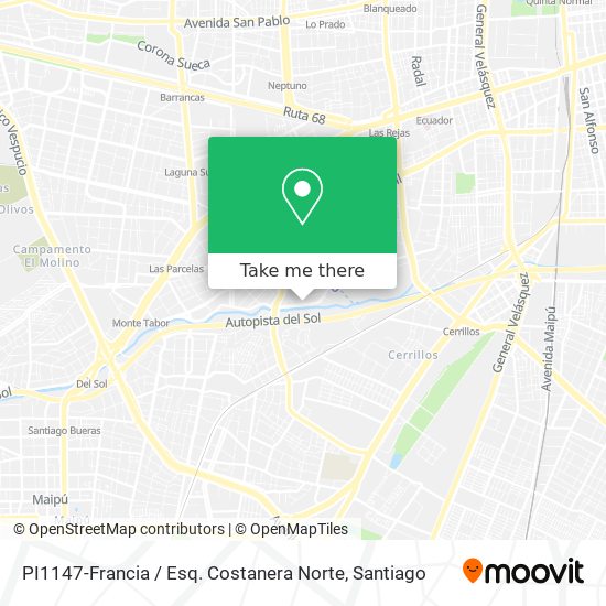 PI1147-Francia / Esq. Costanera Norte map