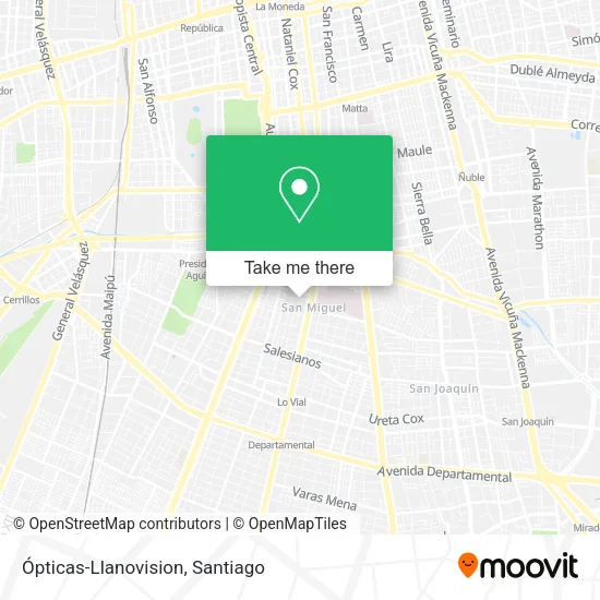 Ópticas-Llanovision map