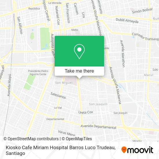 Kiosko Cafe Miriam Hospital Barros Luco Trudeau map