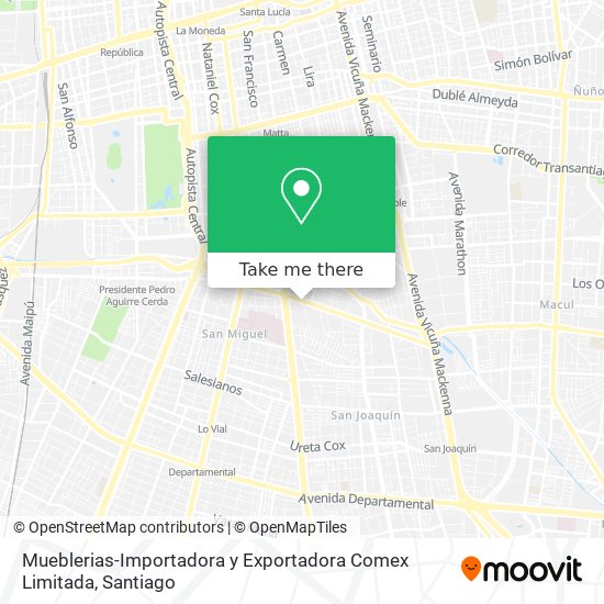 Mueblerias-Importadora y Exportadora Comex Limitada map