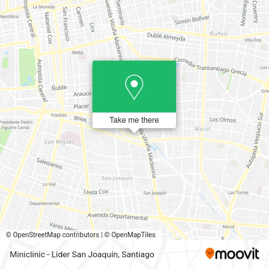 Miniclinic - Lider San Joaquín map