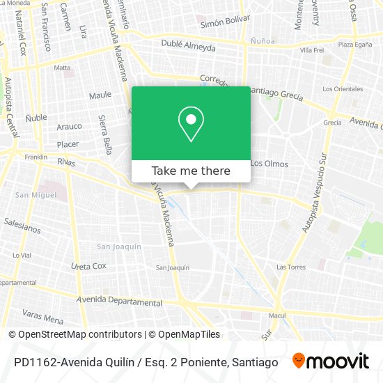 Mapa de PD1162-Avenida Quilín / Esq. 2 Poniente