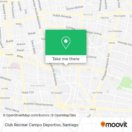 Club Recrear Campo Deportivo map