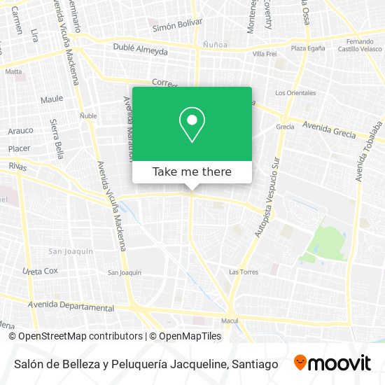 Mapa de Salón de Belleza y Peluquería Jacqueline