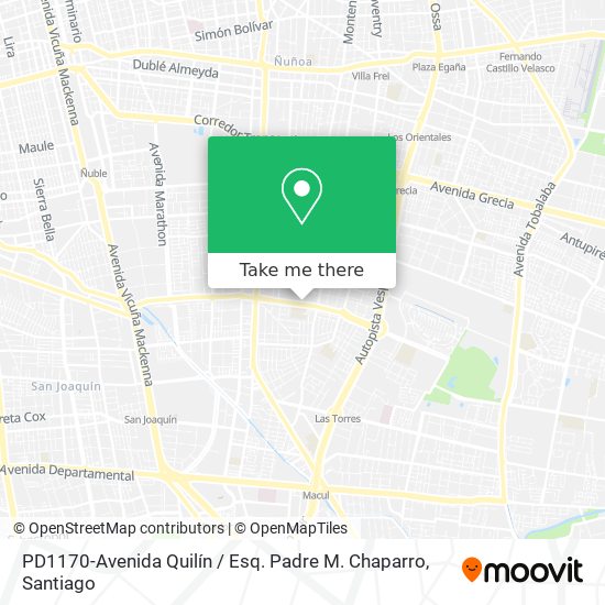 PD1170-Avenida Quilín / Esq. Padre M. Chaparro map