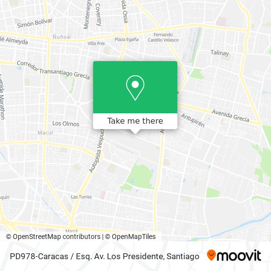 Mapa de PD978-Caracas / Esq. Av. Los Presidente