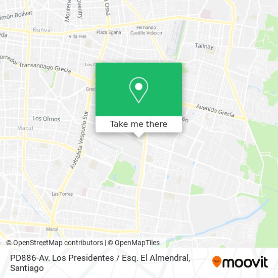 Mapa de PD886-Av. Los Presidentes / Esq. El Almendral