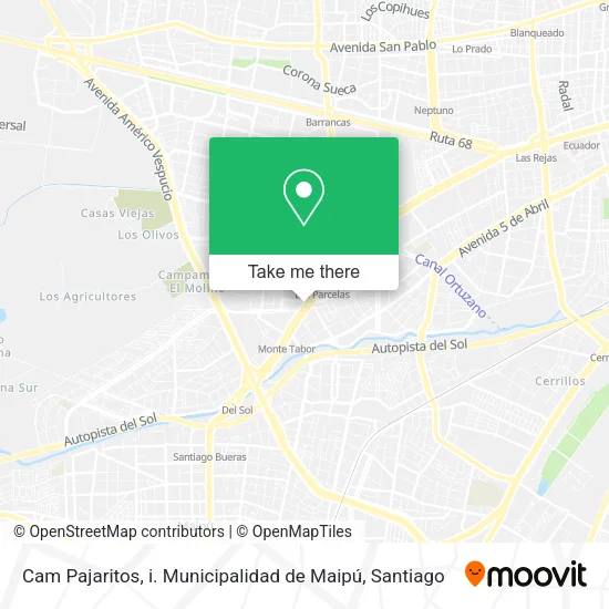 Mapa de Cam Pajaritos, i. Municipalidad de Maipú